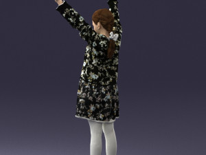 girl in peace pose 0098 3d print ready 3D-Druckmodell