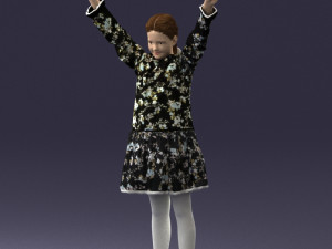 girl in peace pose 0098 3d print ready 3D-Druckmodell