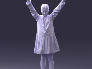 girl in peace pose 0098 3d print ready 3D-Druckmodell