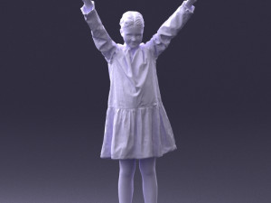 girl in peace pose 0098 3d print ready 3D-Druckmodell