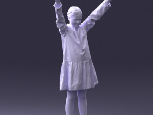 girl in peace pose 0098 3d print ready 3D-Druckmodell