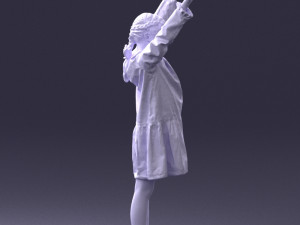 girl in peace pose 0098 3d print ready 3D-Druckmodell