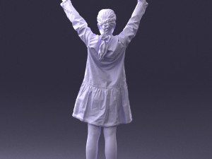 girl in peace pose 0098 3d print ready 3D-Druckmodell