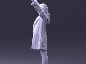 girl in peace pose 0098 3d print ready 3D-Druckmodell