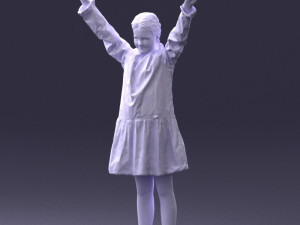 girl in peace pose 0098 3d print ready 3D-Druckmodell