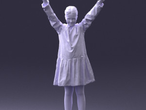 girl in peace pose 0098 3d print ready 3D-Druckmodell