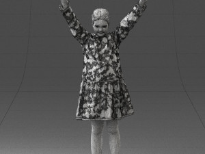girl in peace pose 0098 3d print ready 3D-Druckmodell
