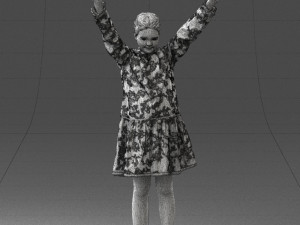 girl in peace pose 0098 3d print ready 3D-Druckmodell