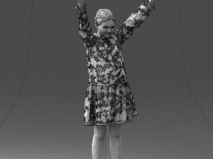 girl in peace pose 0098 3d print ready 3D-Druckmodell