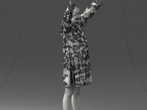 girl in peace pose 0098 3d print ready 3D-Druckmodell