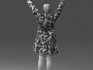 girl in peace pose 0098 3d print ready 3D-Druckmodell