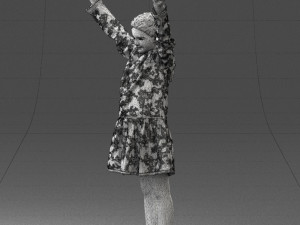 girl in peace pose 0098 3d print ready 3D-Druckmodell