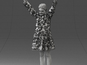 girl in peace pose 0098 3d print ready 3D-Druckmodell