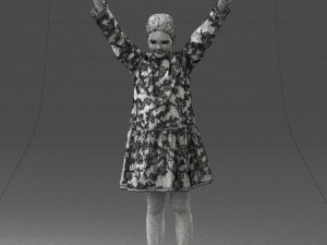 girl in peace pose 0098 3d print ready 3D-Druckmodell