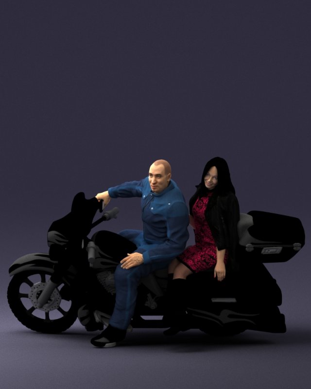 man girl and bike 0094 3d print ready 3D-printmodel .c4d .max .obj .3ds .fbx .stl .blend 