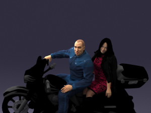 man girl and bike 0094 3d print ready 3D-printmodel