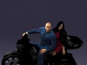 man girl and bike 0094 3d print ready 3D-printmodel