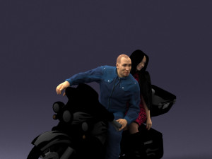 man girl and bike 0094 3d print ready 3D-printmodel