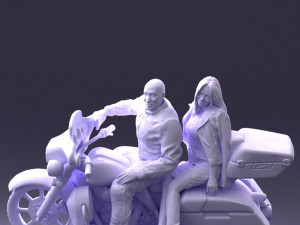 man girl and bike 0094 3d print ready 3D-printmodel
