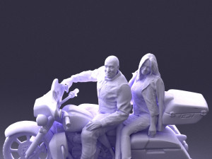 man girl and bike 0094 3d print ready 3D-printmodel