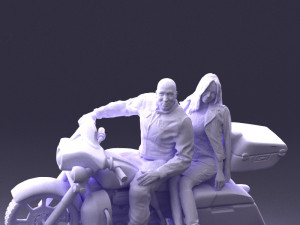 man girl and bike 0094 3d print ready 3D-printmodel