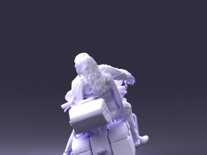 man girl and bike 0094 3d print ready 3D-printmodel