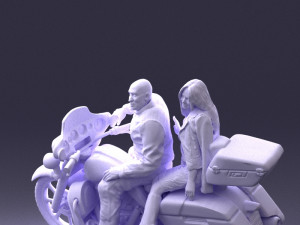 man girl and bike 0094 3d print ready 3D-printmodel