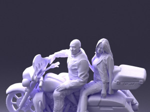 man girl and bike 0094 3d print ready 3D-printmodel
