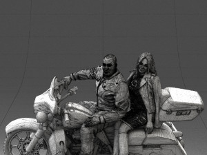 man girl and bike 0094 3d print ready 3D-printmodel