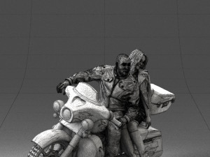 man girl and bike 0094 3d print ready 3D-printmodel