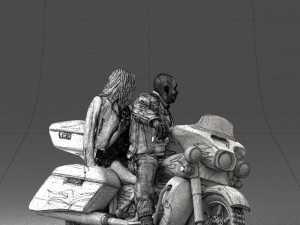 man girl and bike 0094 3d print ready 3D-printmodel