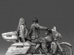 man girl and bike 0094 3d print ready 3D-printmodel