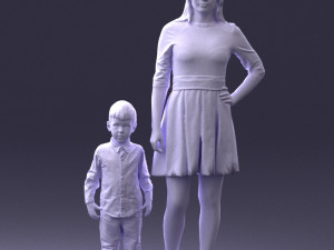 mother and son 0045 3d print ready 3D 打印模型