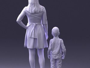 mother and son 0045 3d print ready 3D 打印模型