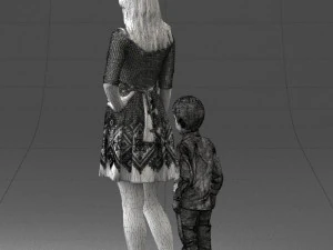 000388 Realistic 3D Scanned Family Set Woman and Child 3dp 3D Print Model