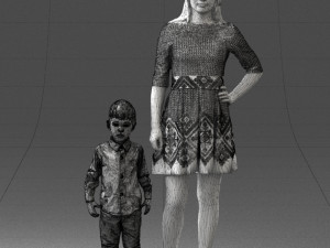 mother and son 0045 3d print ready 3D 打印模型