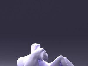 woman sitting on tiger 0063 3D Model