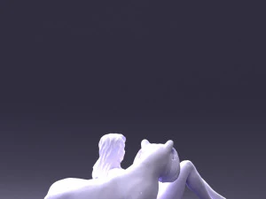 woman sitting on tiger 0063 3D Model