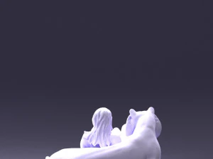 woman sitting on tiger 0063 3D Model