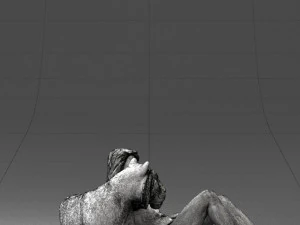 woman sitting on tiger 0063 3D Model