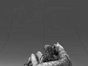 woman sitting on tiger 0063 3D Model