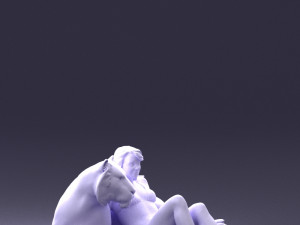 woman sitting on tiger 0063 3d print ready Modelo de Impressão 3D