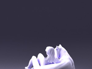 woman sitting on tiger 0063 3d print ready Modelo de Impressão 3D