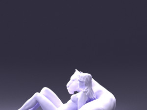 woman sitting on tiger 0063 3d print ready Modelo de Impressão 3D