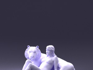 woman sitting on tiger 0063 3d print ready Modelo de Impressão 3D