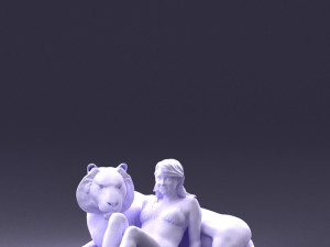 woman sitting on tiger 0063 3d print ready Modelo de Impressão 3D