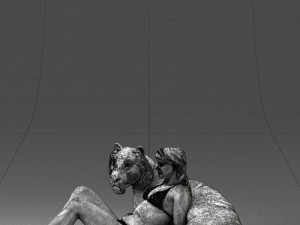woman sitting on tiger 0063 3d print ready Modelo de Impressão 3D