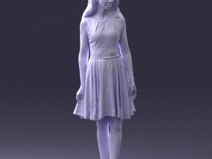 woman in blue dress 0100 Modello 3D