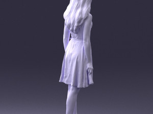 woman in blue dress 0100 Modello 3D