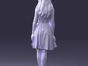woman in blue dress 0100 Modello 3D